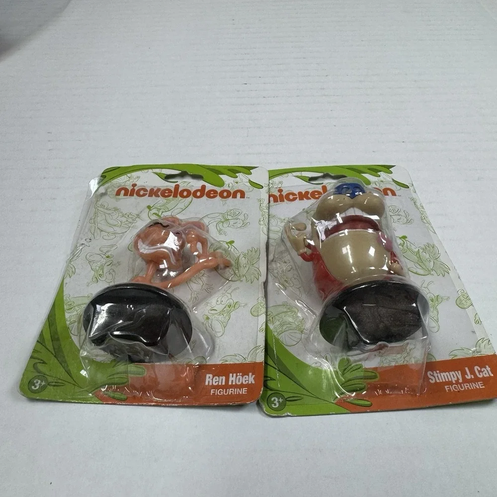 Lot of 2 Nickelodeon REN & STIMPY PVC Figurines Figures Cake Toppers Set - NEW